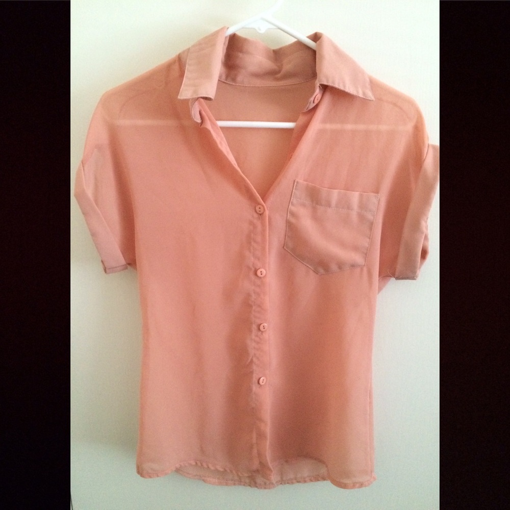 Salmon Chiffon Buttonup